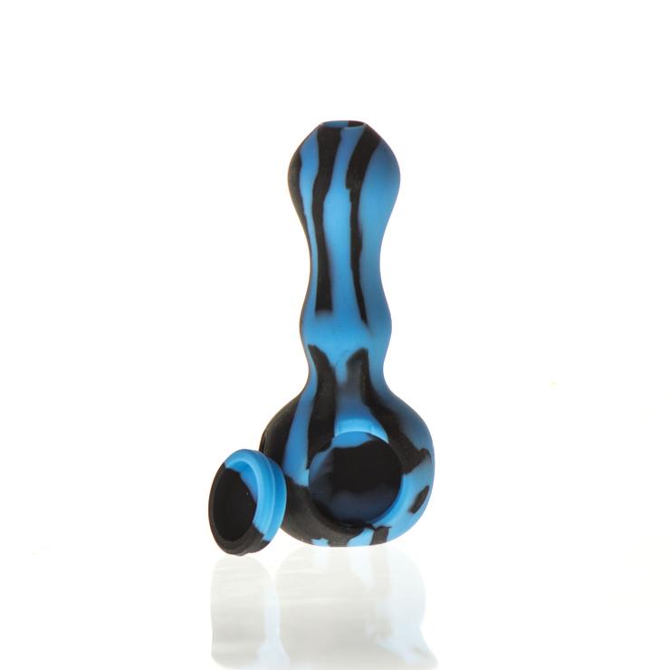 Silicone Pipe with Glass Bowl and Secret Storage 4"