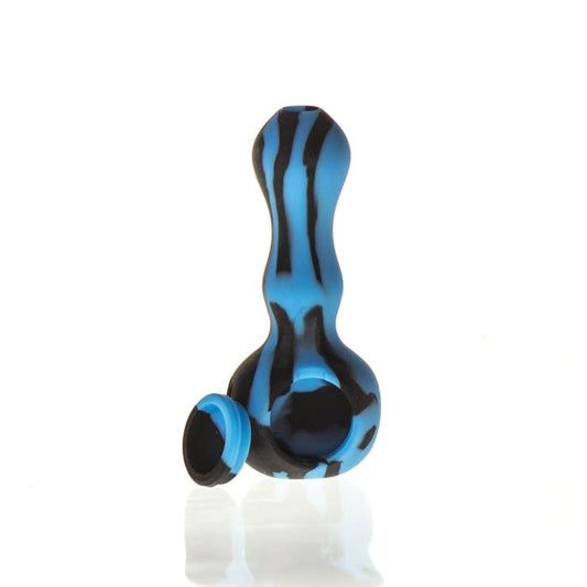 Silicone Pipe with Glass Bowl and Secret Storage 4"
